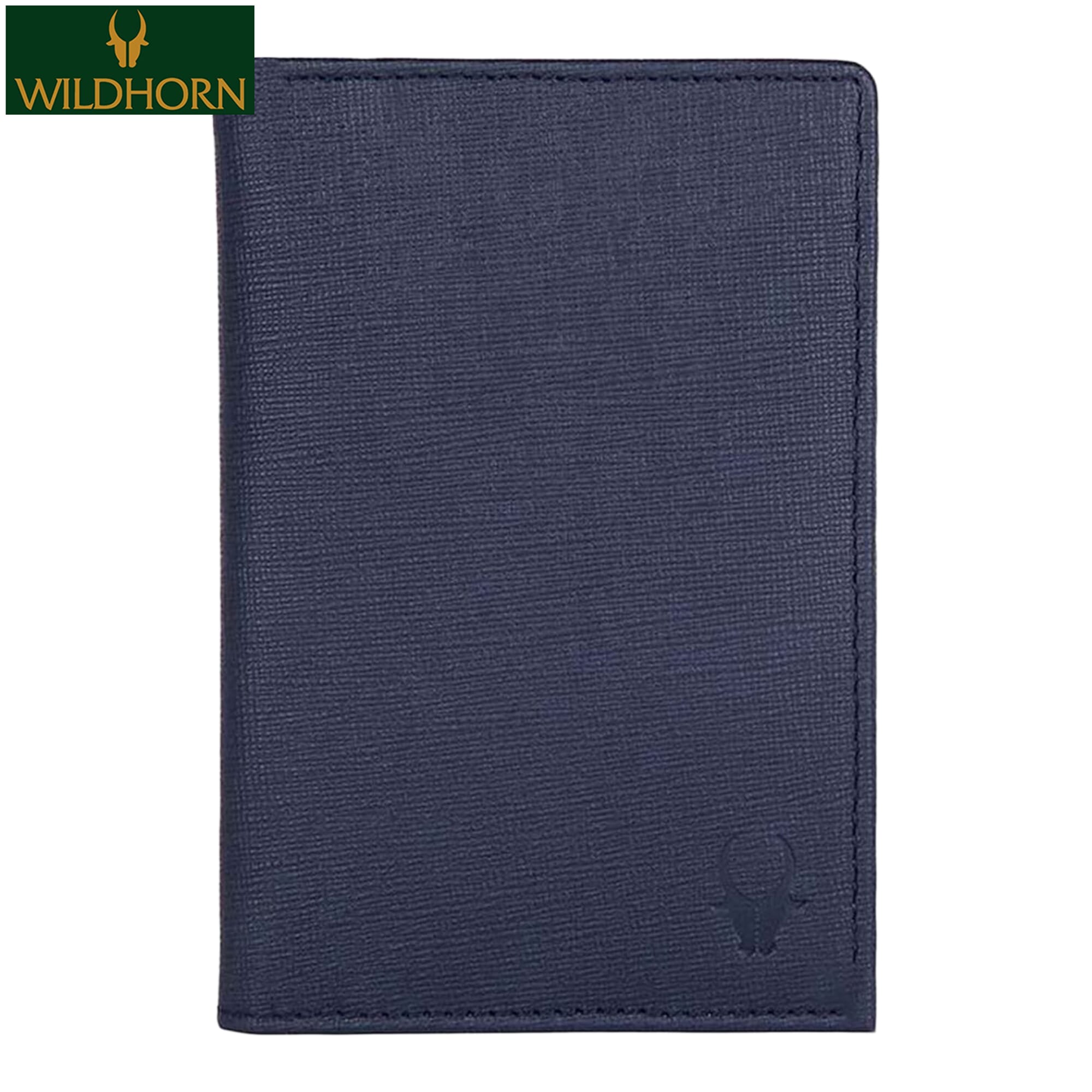 WILDHORN Nepal 100% Genuine Leather RFID Protected Passport Holder Cover Case (WH 1222A Blue Safiano)