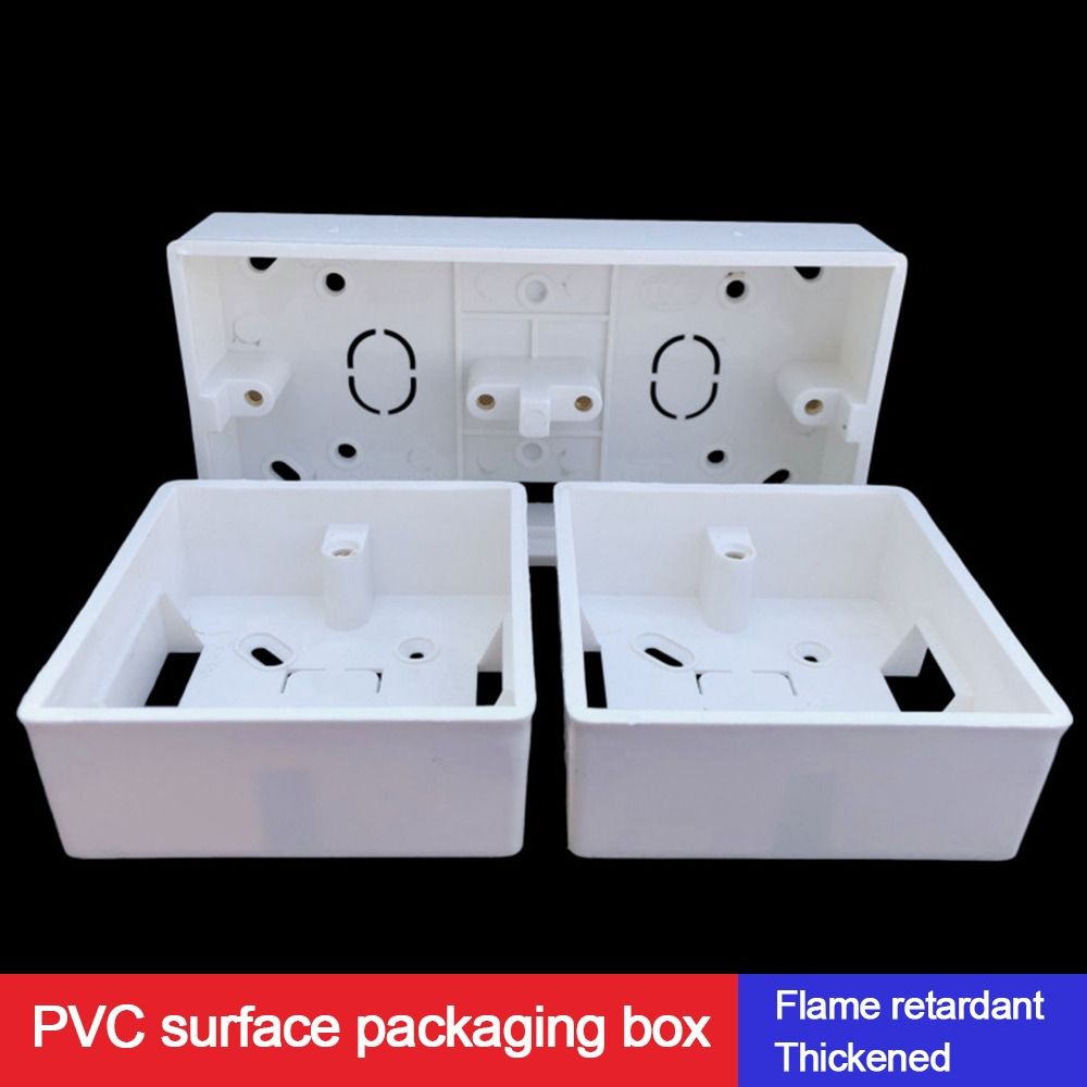 Durable Wiring Organizer 86 Type Switch Socket Box Standard Junction Back Box External Mounting Box Plastic PVC Waterproof Wall Surface Junction Box Home Improvement