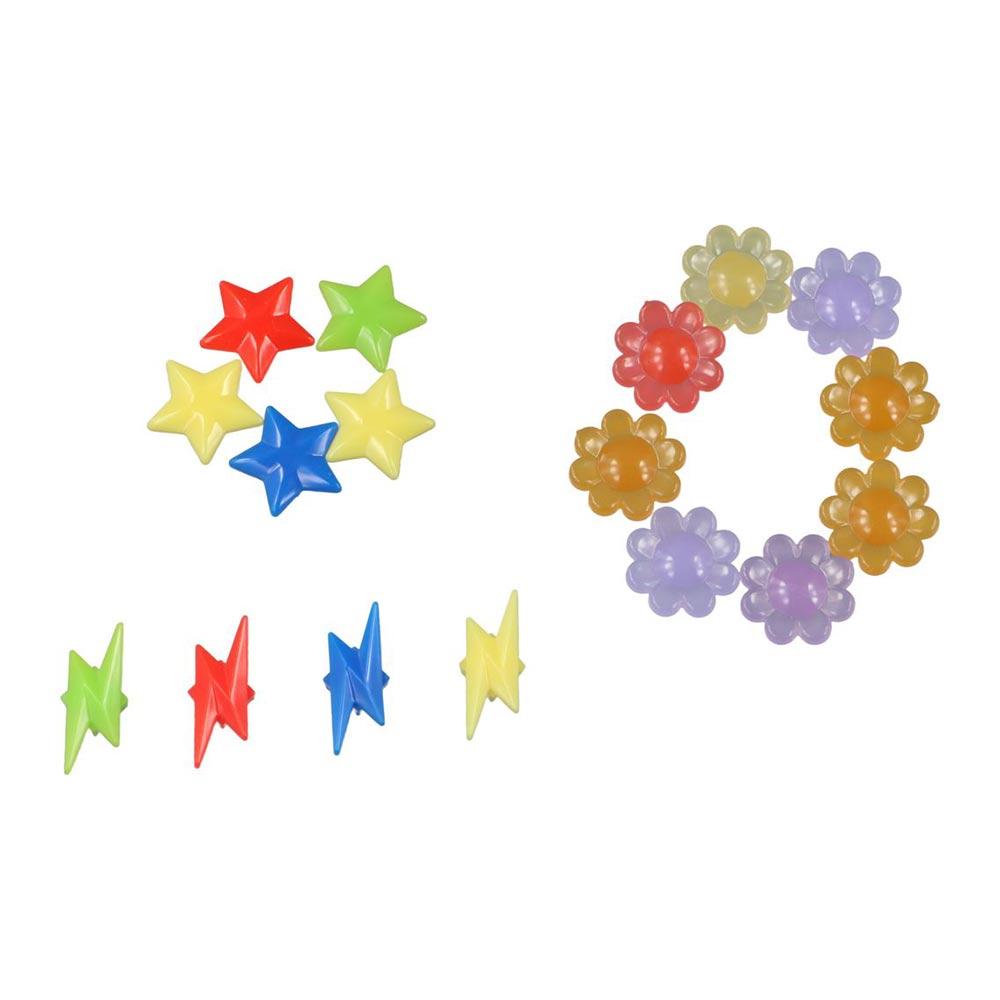 20PCS Bicycle Wheel Decorations Clips Colorful Spoke Beads Glow Mixed Color Bicycle Wheel Spoke Beads Star Plastic Wheel Stripe Colored Bead Kids Bike
