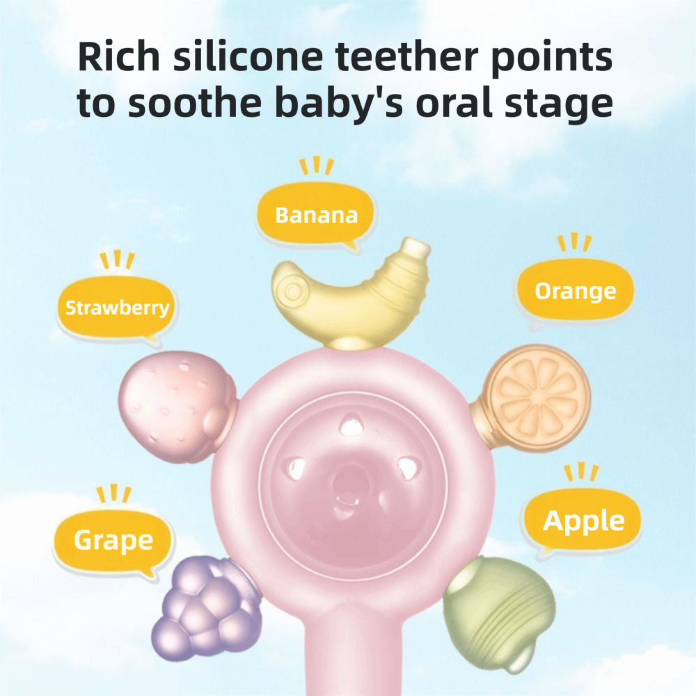 Cute Candy Color Silicone Teether Soft Ferris Wheels Shape Teething Ring Safe Chewing Toy Baby