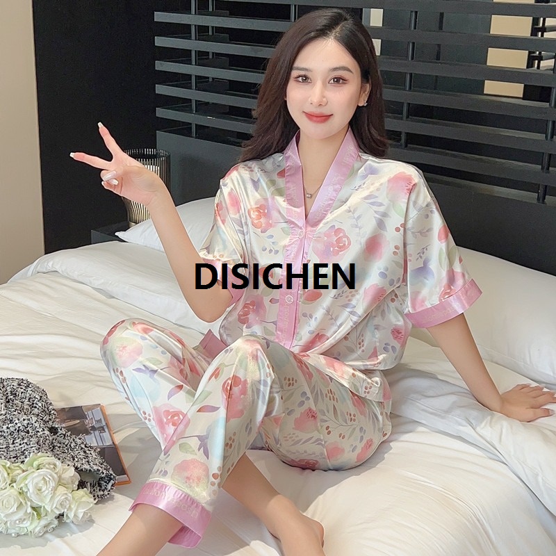 DISICHEN Women's Pajamas Set Velvet Sleepwear Moon Print Casual Homewear Men Nightwear Luxury Couple Pyjamas Femme Portable