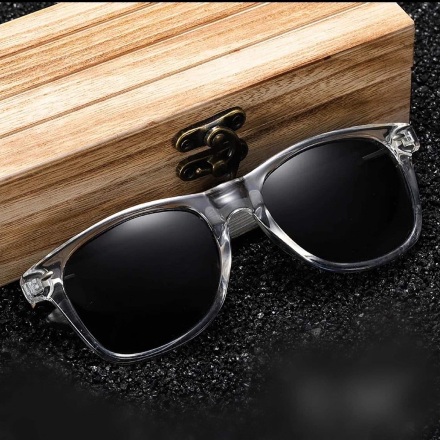 Zoo Shades Sunglasses For Men | Transparent Frame Black Shade UV Protection Sunglass For Men | Sunglasses For Men