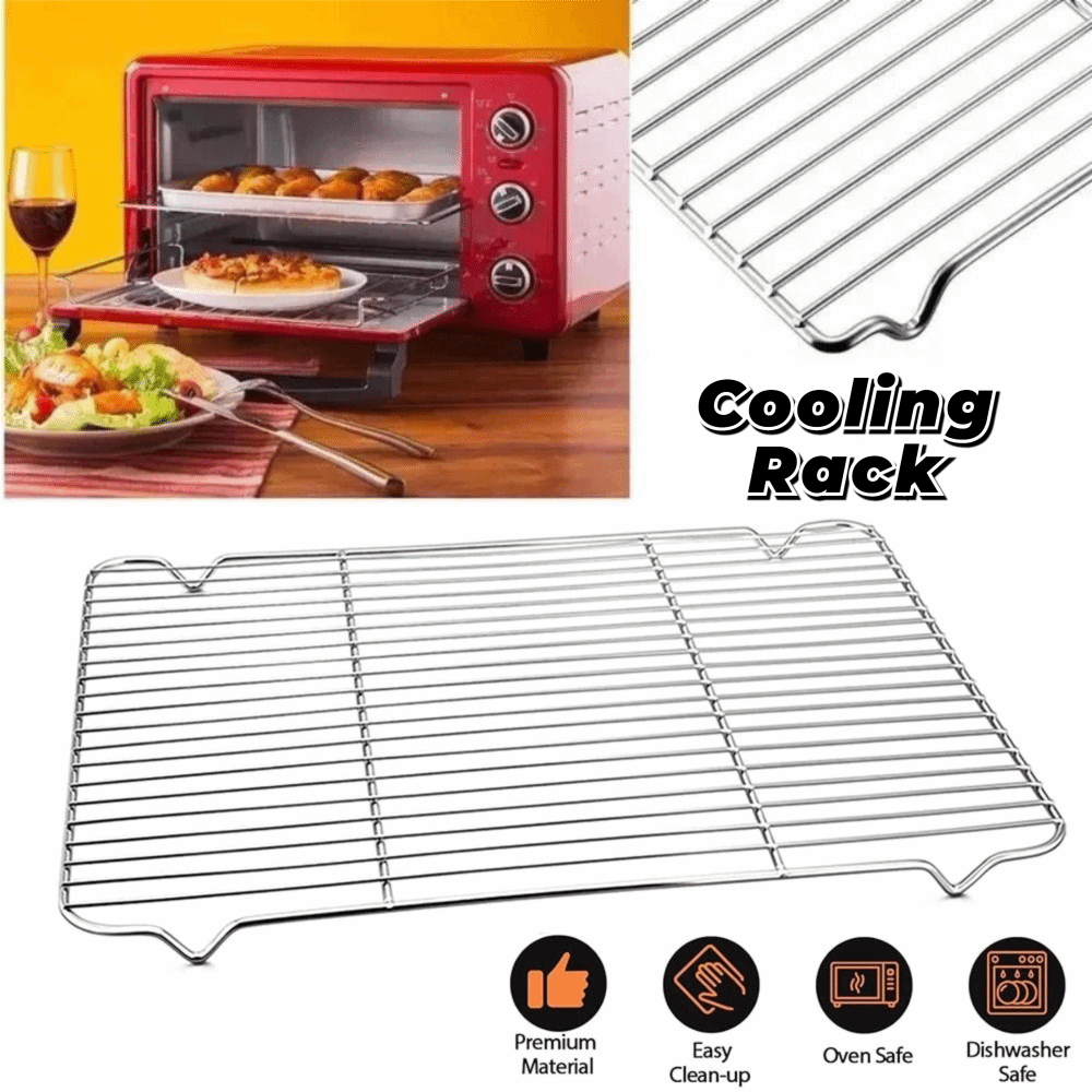 New Stainless Steel Cooling Rack Smooth Edge Dense Wires Baking Rack Easy to Clean BBQ Rack Roasting