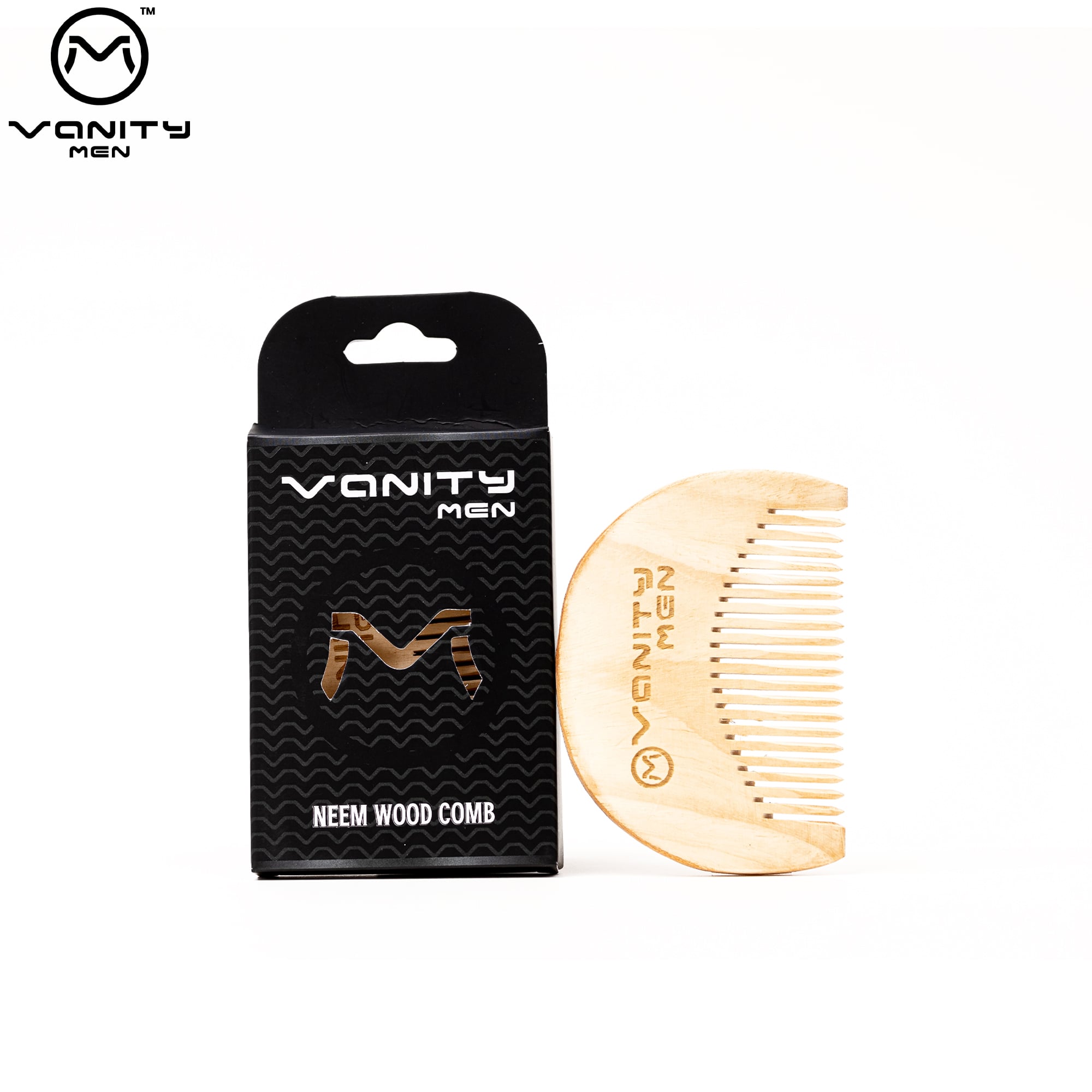 Vanity Men Neem Wood Comb | Hair Comb | Beard Comb | Natural Neem Wood | Anti-Bacterial | Anti-Static | Natural | Durable | Smooth Teeth