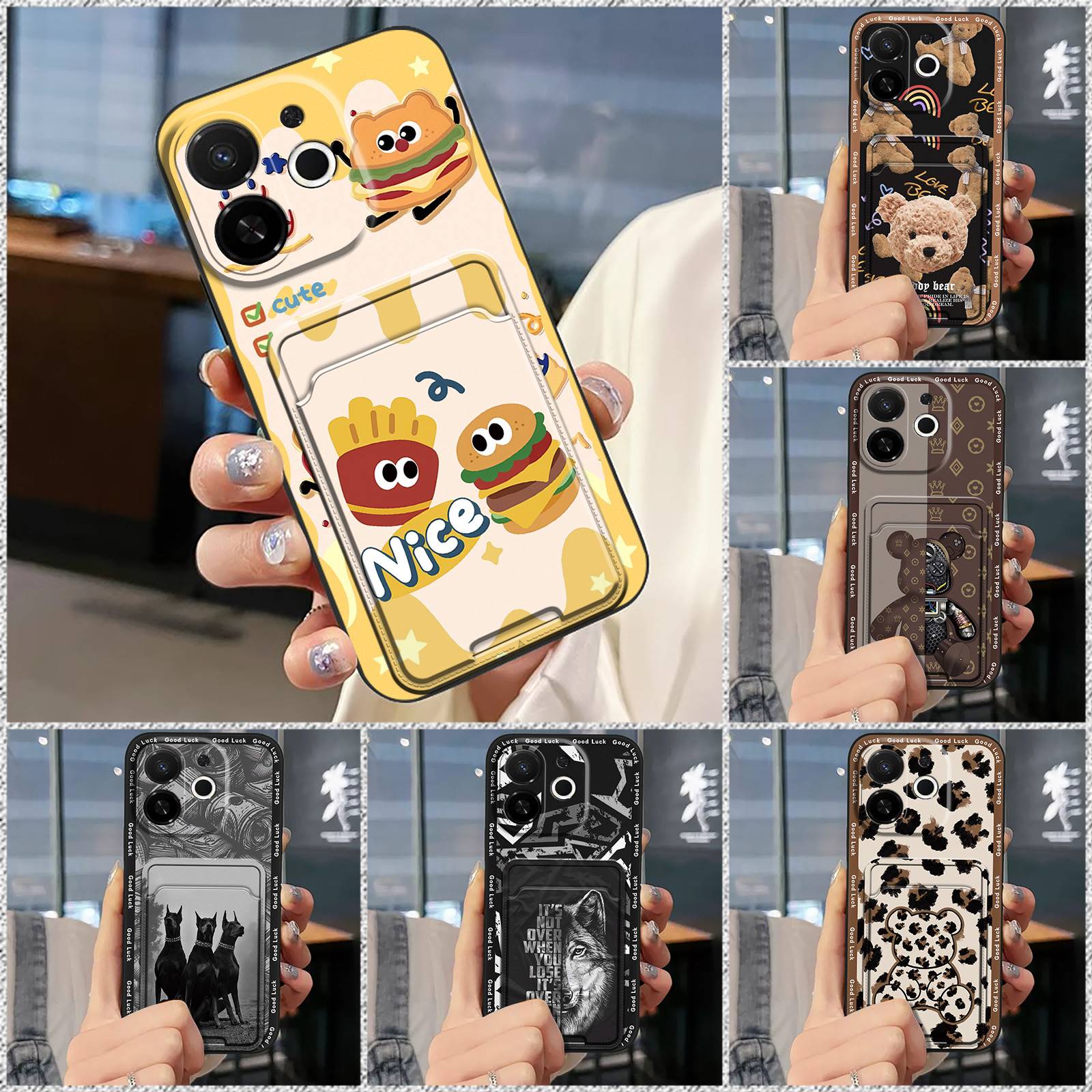 Graffiti Anti-knock Phone Case For Tecno Pova6 5G/Li7 Fashion Design Full wrap Card sleeve Waterproof Card slot Cover