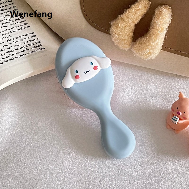 Wenefang Kawaii Hello Kitty Air Cushion Comb Cartoon Sanrio Kuromi Cinnamoroll Sales promotion Anime Doll Cute Girl Heart Portable Comb Gifts for Girls