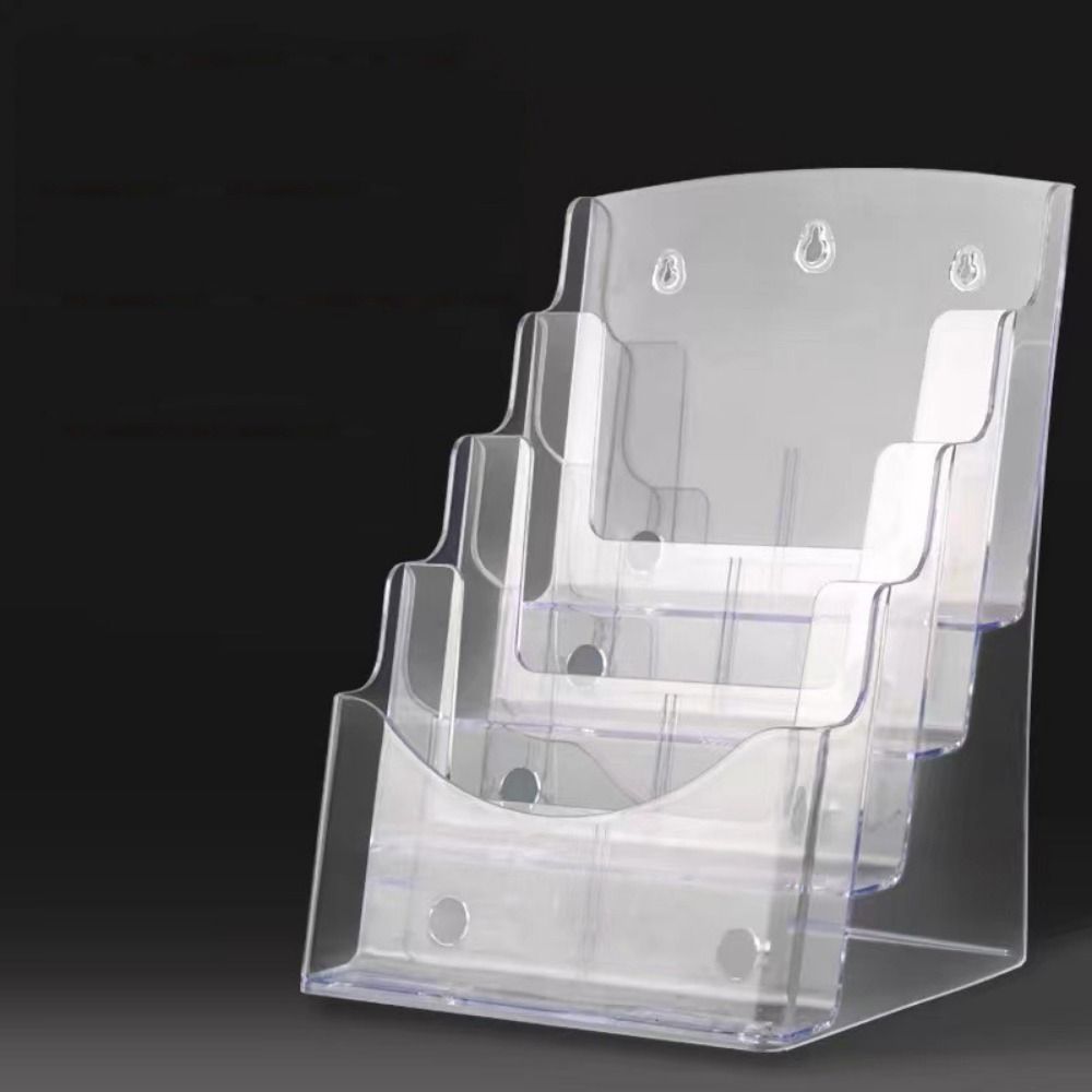 High-quality A4/A5/A6 Clear Flyers Display Stand 2/3/4 Layers Wall Mount Brochure Holder Anti-slip Slot Reusable Desktop Document Rack Menu