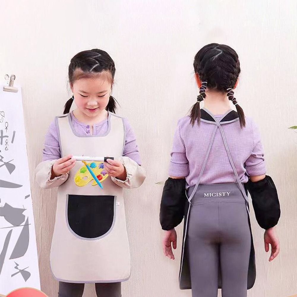 New No Tie No Sleeveless Painting Apron Waterproof Easy Clean Kitchen Apron Drawing Dressing Art Bibs