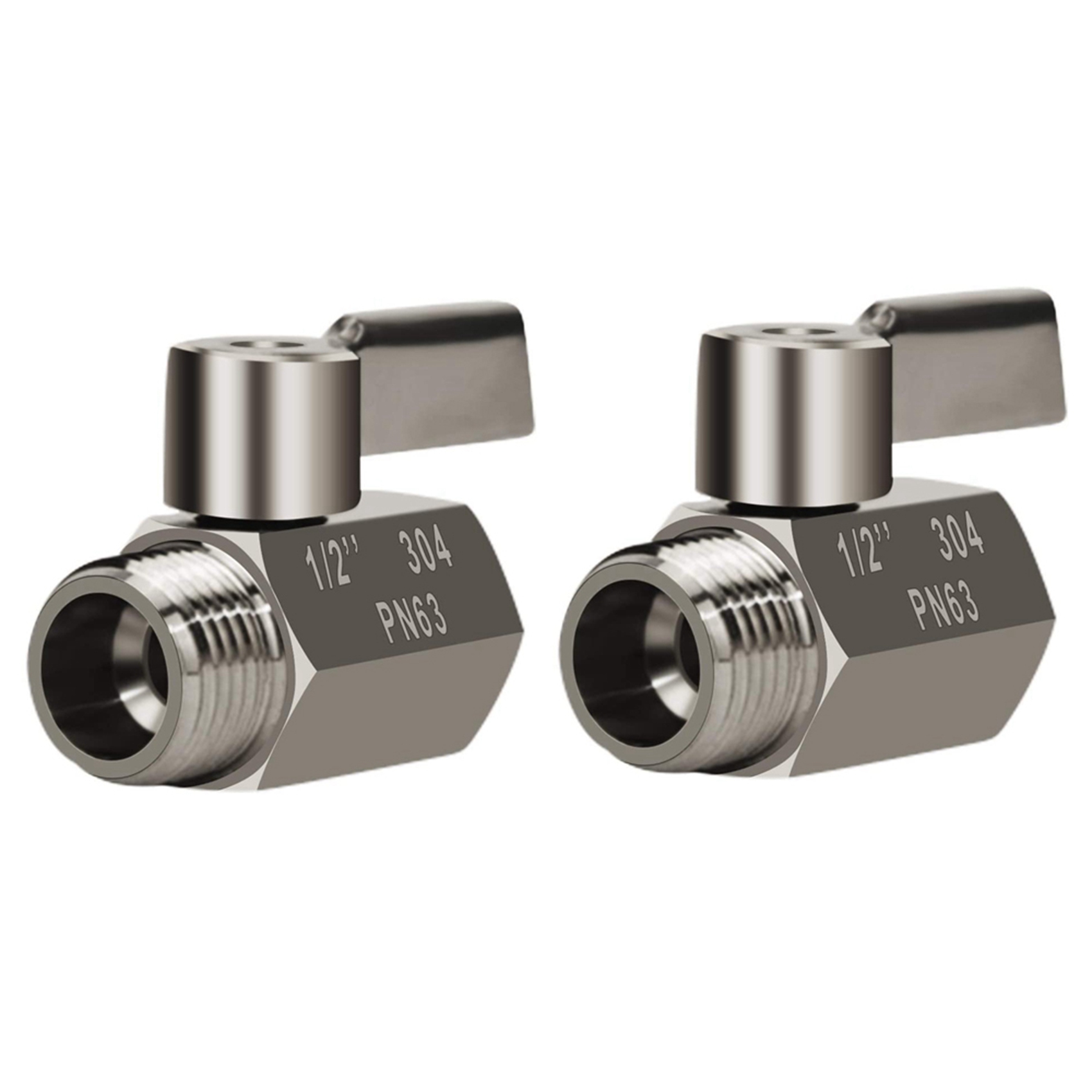 10X 304 Stainless Steel Mini Valve(1/2 Inch Female x Male) NPT Thread, Water Flow Regulator Control Valve