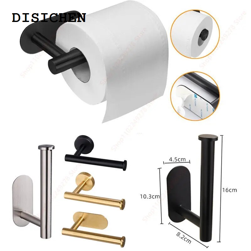 DISICHEN Sales promotion Hanging Paper Roll Towel Holder Stainless Steel Adhesive Wall Mount Bathroom T et Storage Stand Kitchen Organizer Napkin Rack