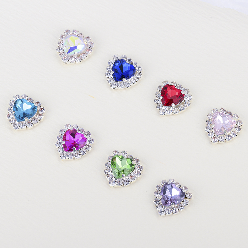 Portable 5Pcs/Bag Luxury 3D Heart Nail Art Charms12*13mm Crystal Love Valentine's Day Diamonds Wedding/Dating Manicure Decor Jewelry Y2K#