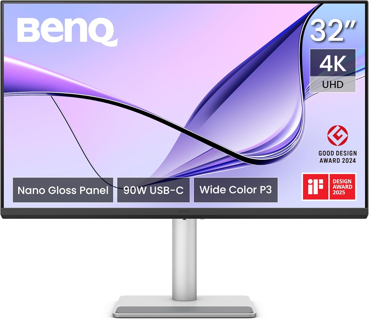 BenQ MA320UP 32-Inch 4K UHD Monitor for MacBook Pro & Air, Dual USB-C, 90W PD, Mac Color Match, P3 Color Gamut
