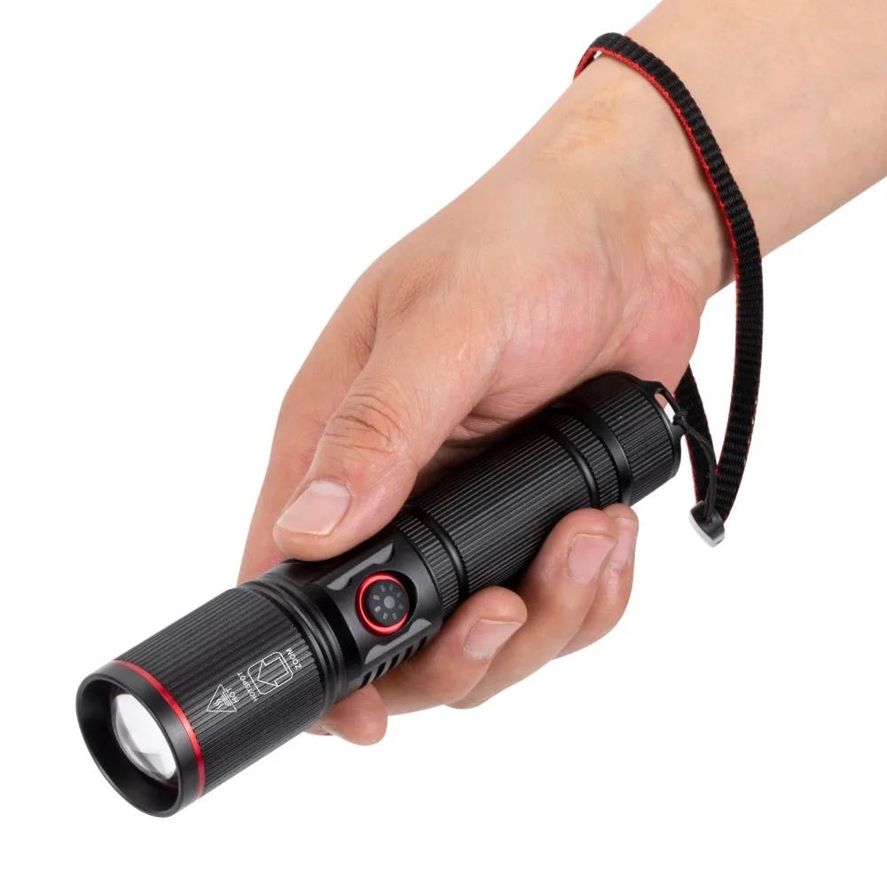 2025 30W High Power White Laser LED Flashlight Type C Rechargeable Tactical Torch Camping Lamp for Outdoor Hunting Fishing Walking