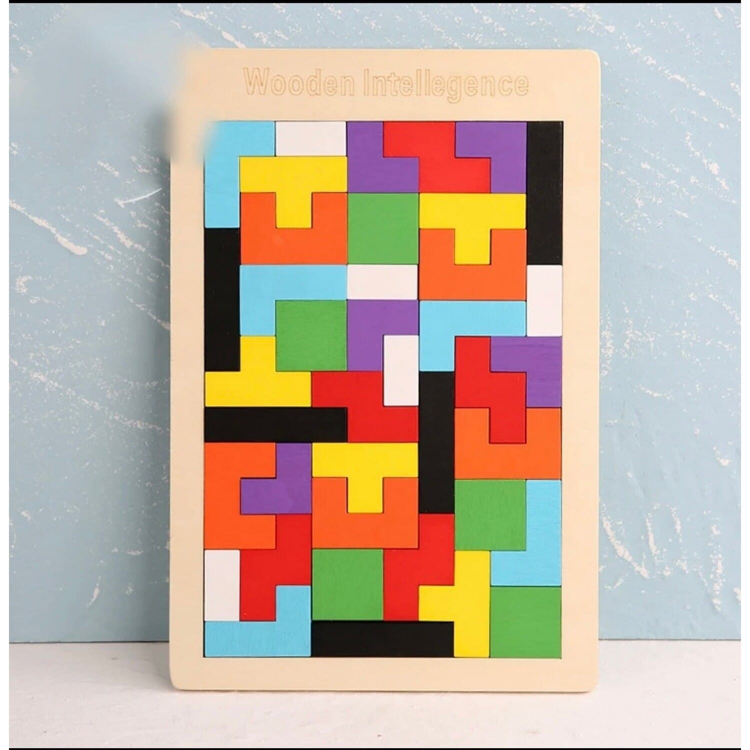 Wooden Blocks Puzzle Brain Teasers Toy Tangram Jigsaw Intelligence Colorful 3d Russian Blocks Game Montessori Educational Gift