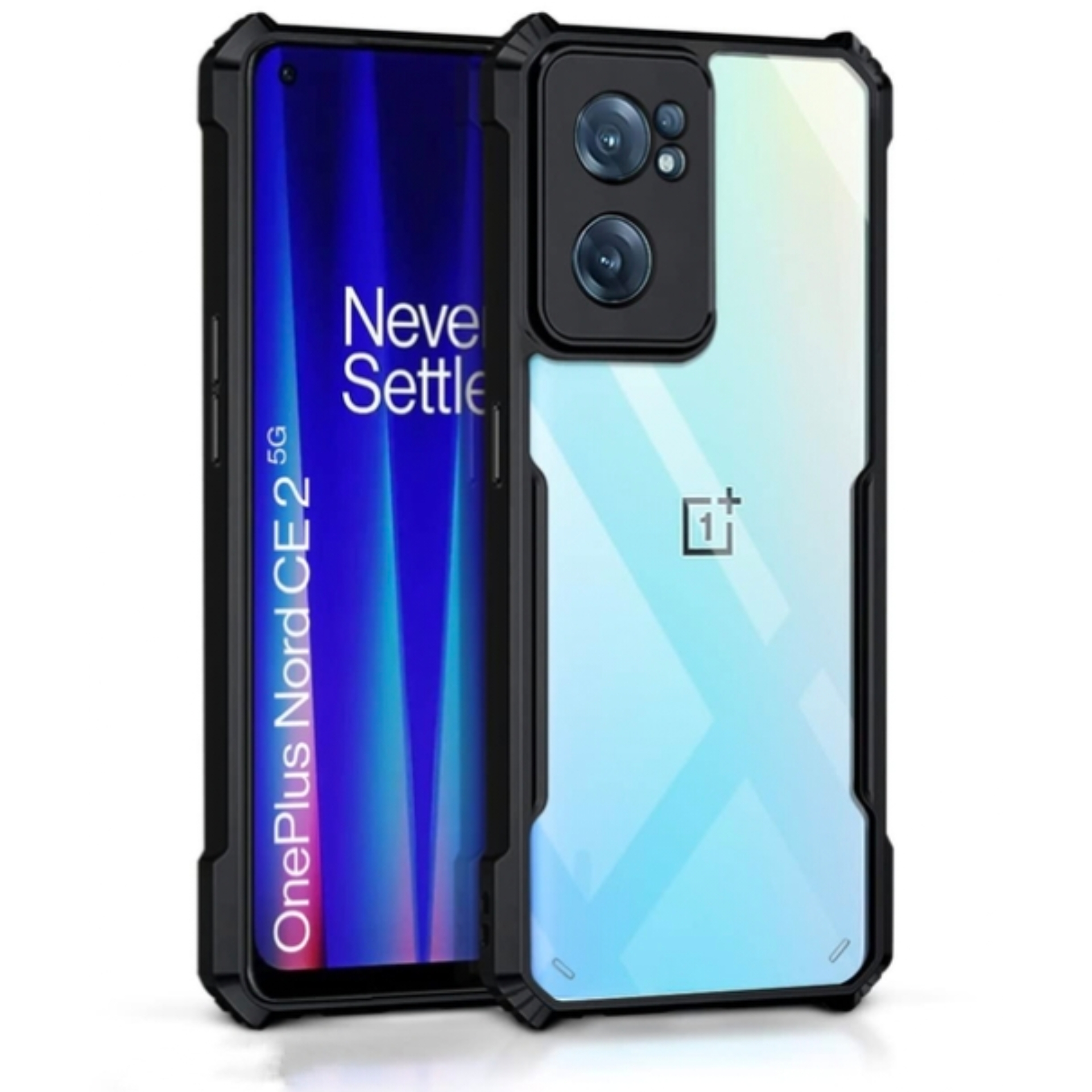 OnePlus Nord CE 2 /Nord CE2 5G Cover (For In Display Fingerprint Model) Clear Transparent With Bumper Cover Case Non Yellowing