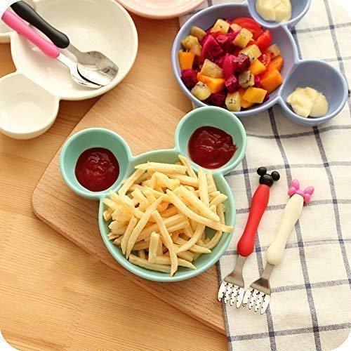 1 Set (4 Piece) Cute Baby Mickey Mouse Head Shape Portable Ceramic Plate for Kids Creative Food Container Tableware, 1 Piece