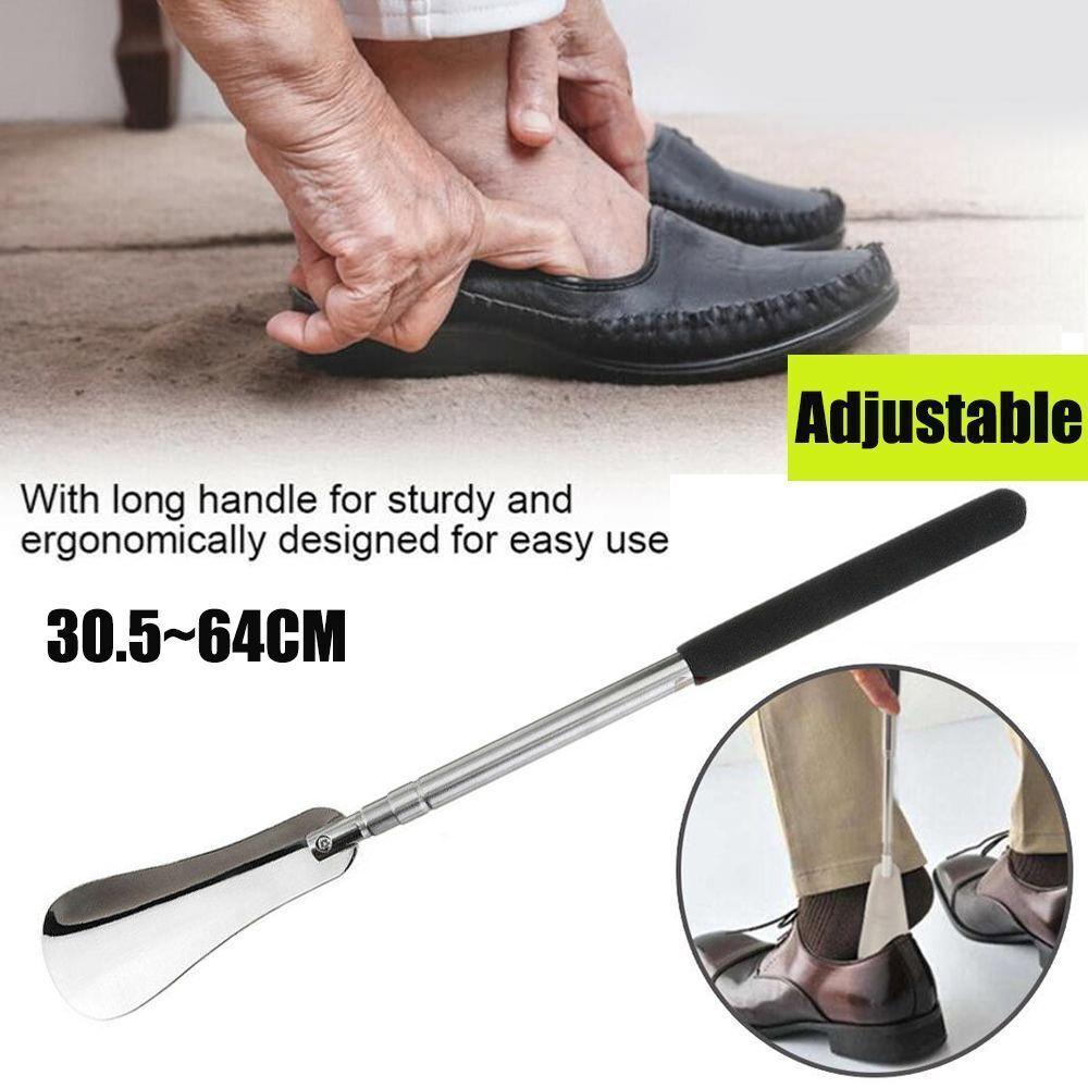 Durable Shoehorn Smooth Adjustable Long handle Shoe lifter tool 30-64cm Convenient Telescopic handle Shoehorn for Elderly Pregnant women Mobility aids