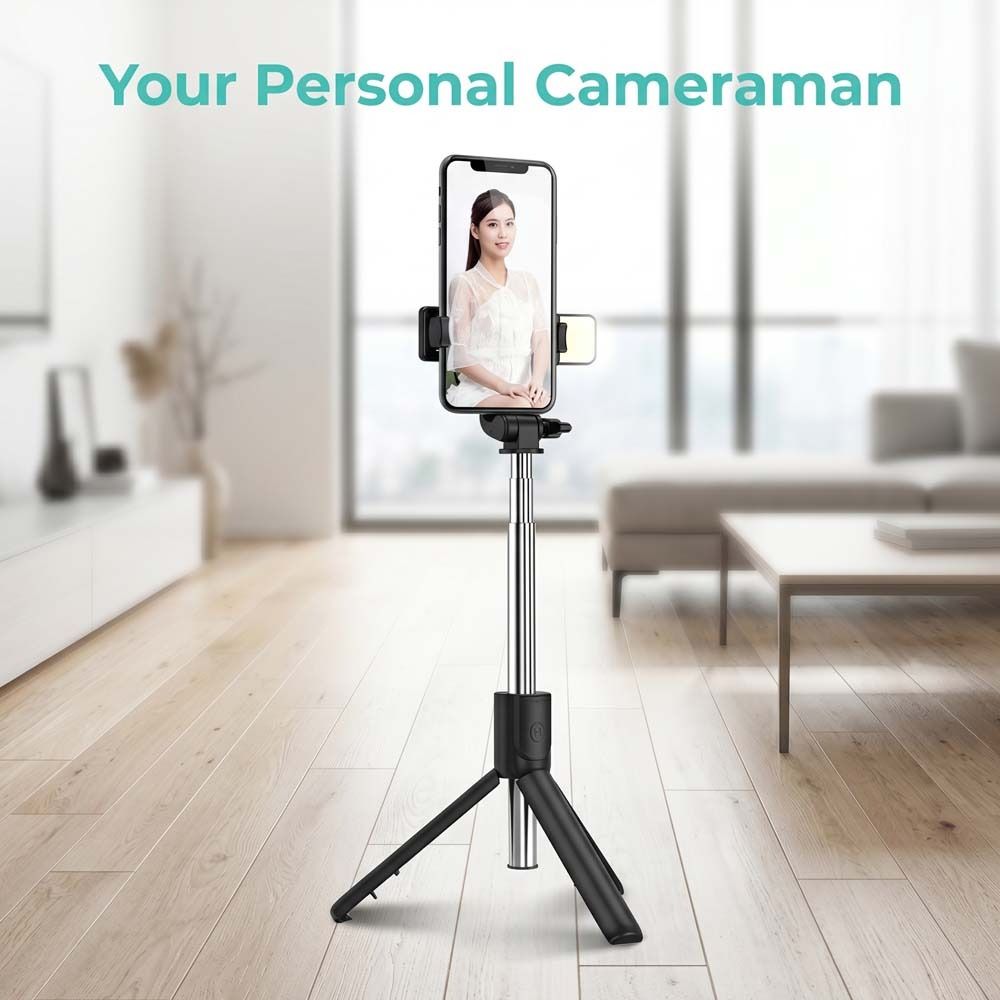 Mobile Phones Grip 360° Rotating Telescopic Stick Portable 70cm Bluetooth Stick Adjustable Extendable Stick Tripod Travel