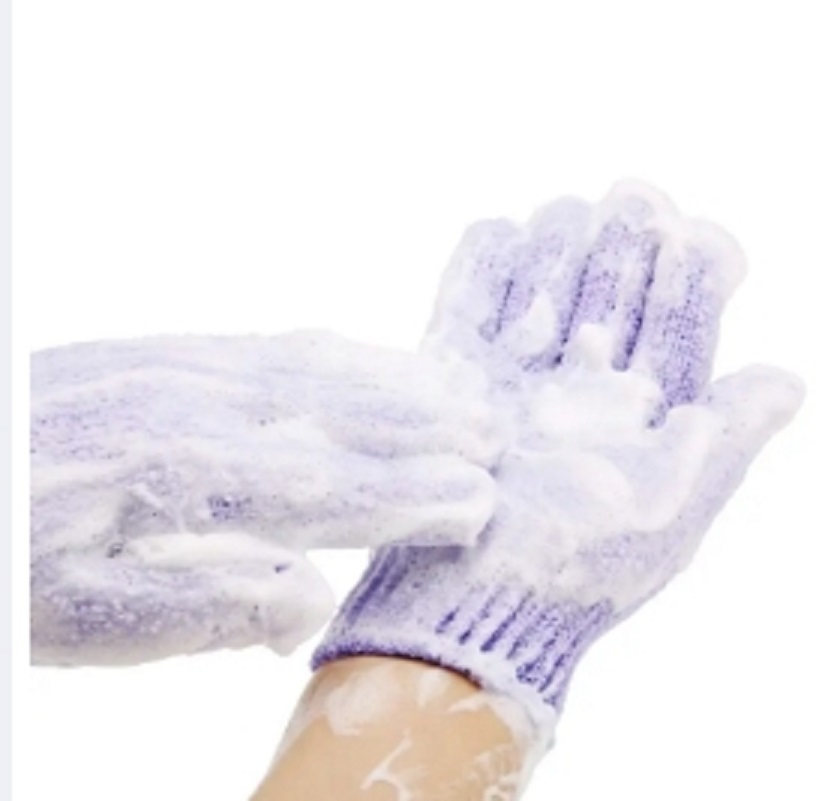 1 Pair Exfoliating Shower Bath Gloves for Shower, Spa, Massage and Body Scrubs, Dead Skin Cell Remover, Soft and Suitable