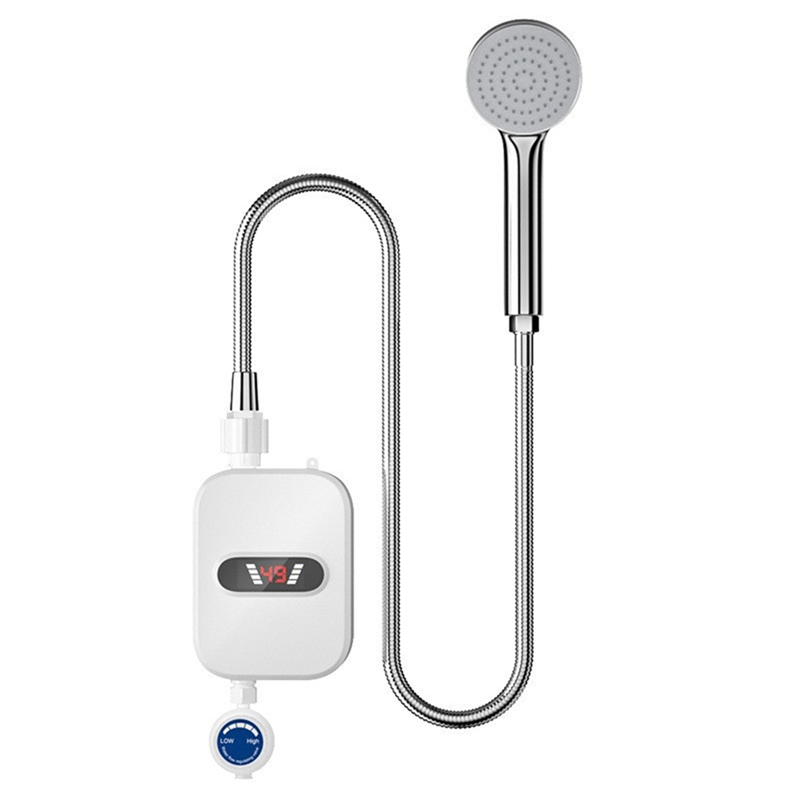 (GGBR) Electric Shower Heads Thermostatic Shower Heads Set Temperature Adjustable Waterproof Instant Water Heating EU Plug