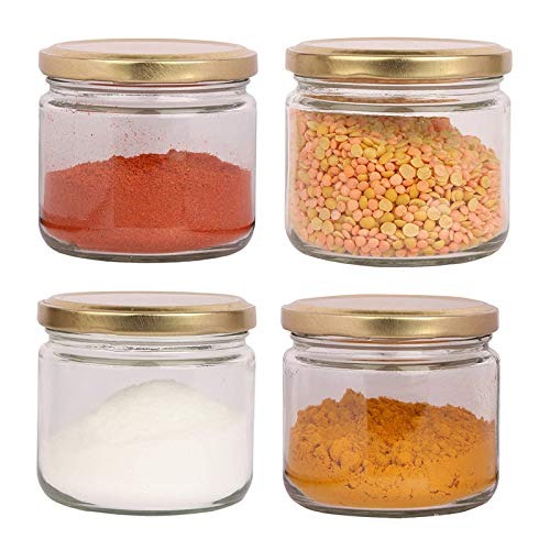 1 pcs Round Transparent Kitchen Storage Container Salsa Glass Jar 350ML