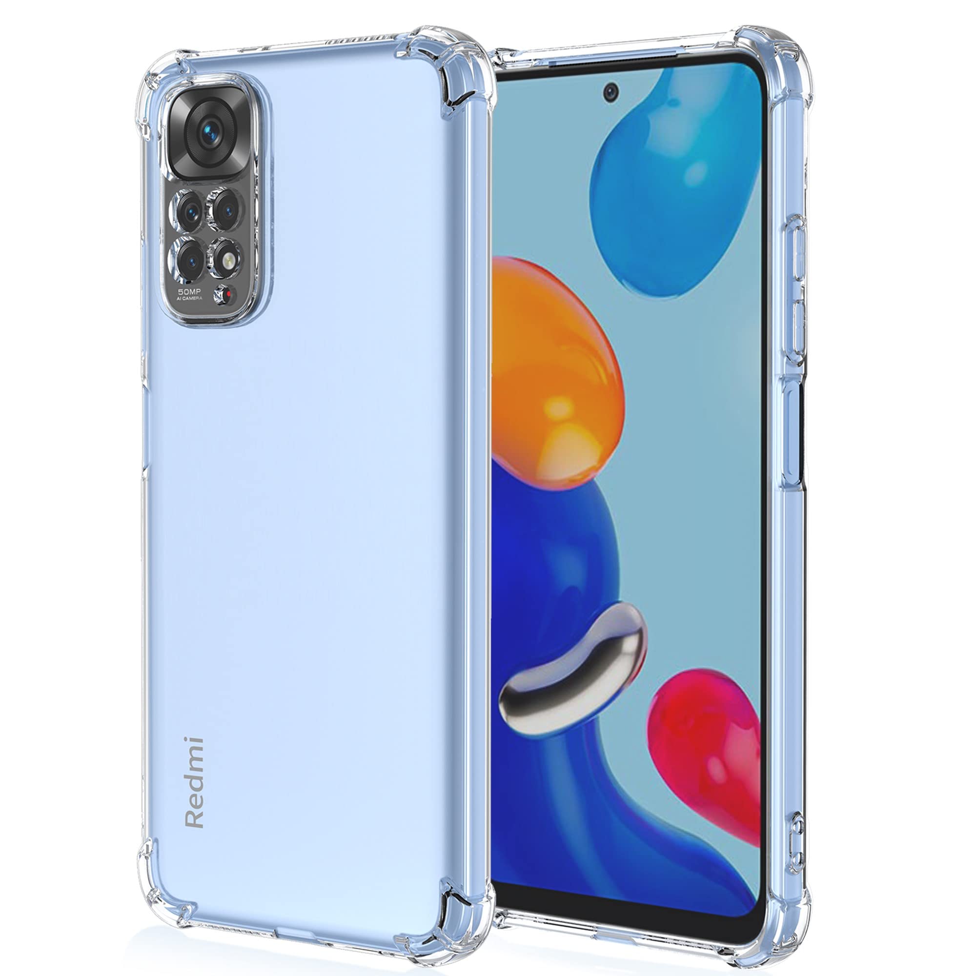 Redmi note 11 / 11S 4G TPU Case Transparent Back Cover with Drop Protection side
