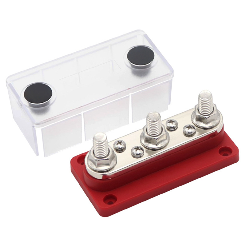 OUMERY Install the Power Distribution Terminal Block 48V 300A Perfect for Cars Trucks RVs Marine Boats Solar Systems Red M10