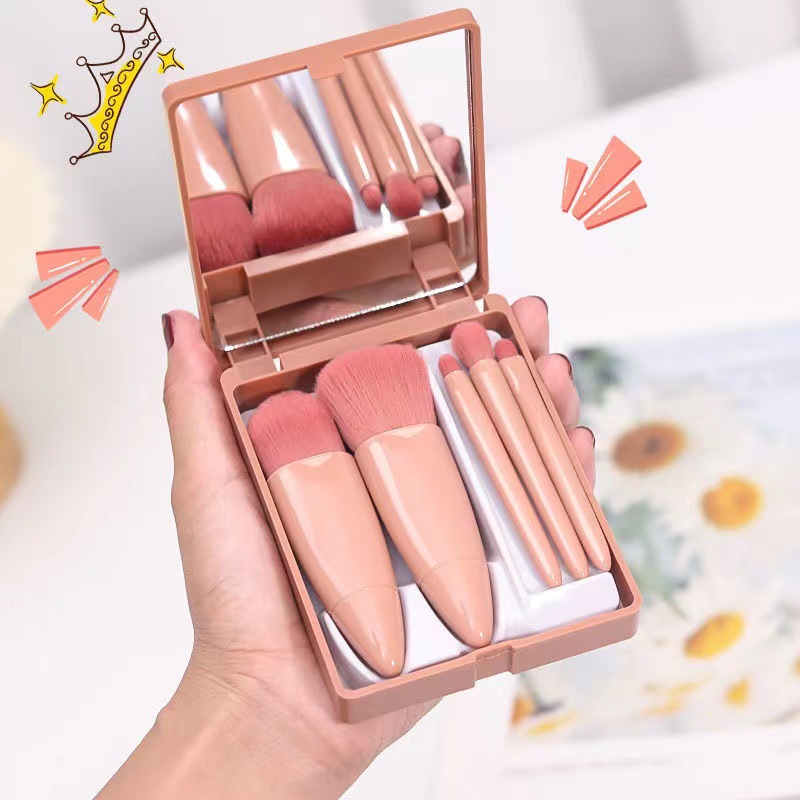 1 Piece Of Travel Kit 5 pcs Makeup Brush Set (Travel Kit Professional Makeup Brushes Premium Synthetic Foundation Makeup Brush Eye Makeup Brushes)
