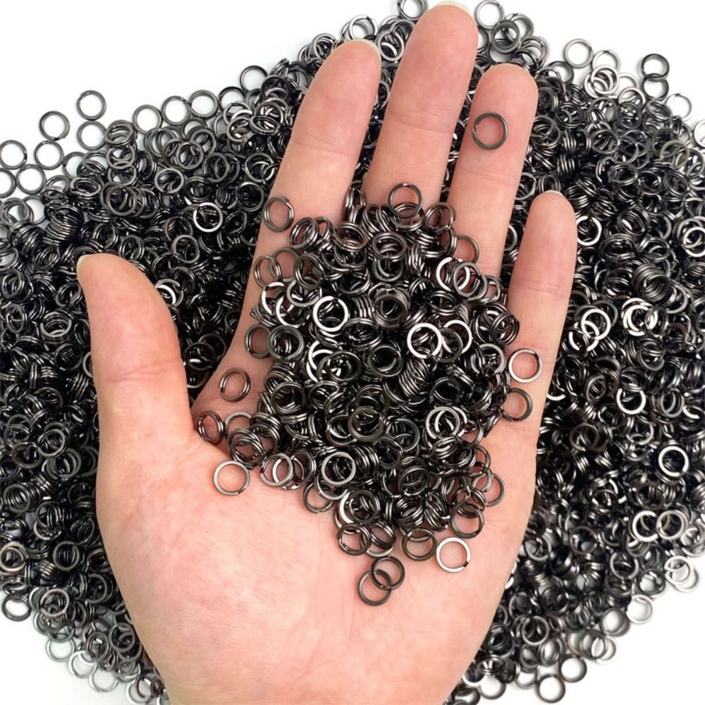 2024 Black Nickel Fish Connector Flattening Ring Stainless Steel Fishing Split Rings Line Tackle Double-loop Swivel Snap Fishing