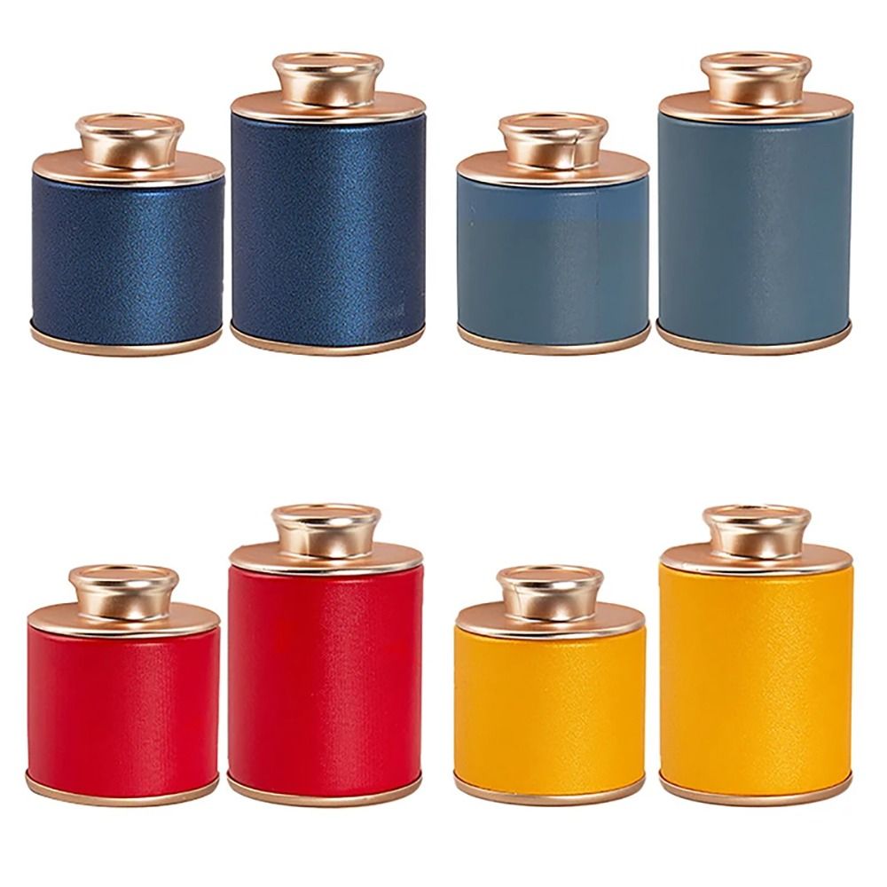 1Pcs Mini Packaging Box Small Tea Tin Household Empty Tan Storage Can Solid Travel Sealed Jar Green Black Tea