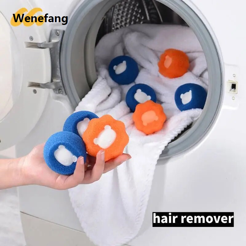 Wenefang transparent bag Laundry Ball Kit Reusable Clothes Hair Pet Hair Remover Washing Machine Dog Cat Hair Catcher Cleaning Accessories Home Tool