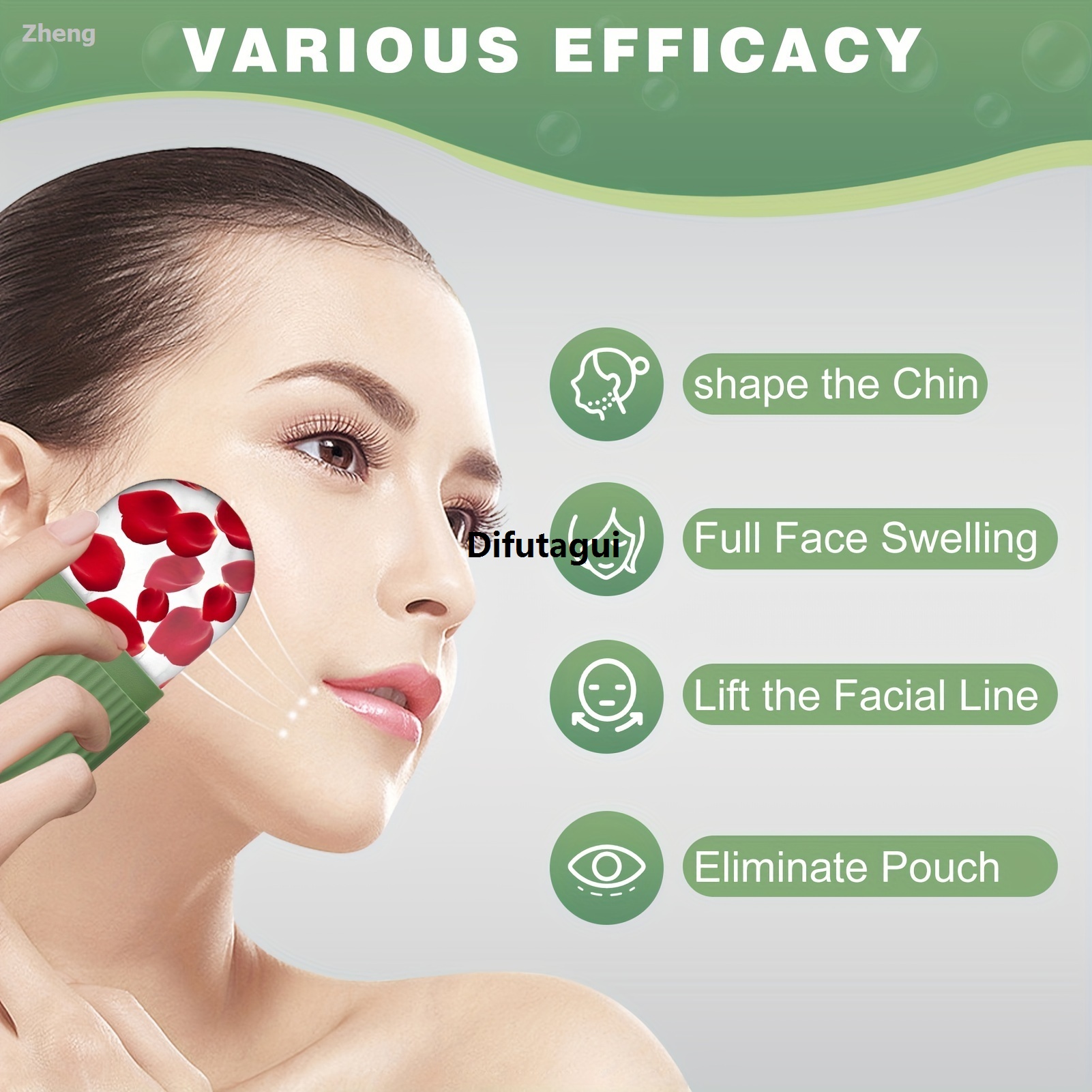 Difutagui Zheng Reusable, Toning, Cooling, Slow Fragrance-Free Skincare Massage Wheel 1pc Sales promotion Hot Selling Silicone Facial Ice Rolling Tool for Tightening Pain - Eco-Friendly