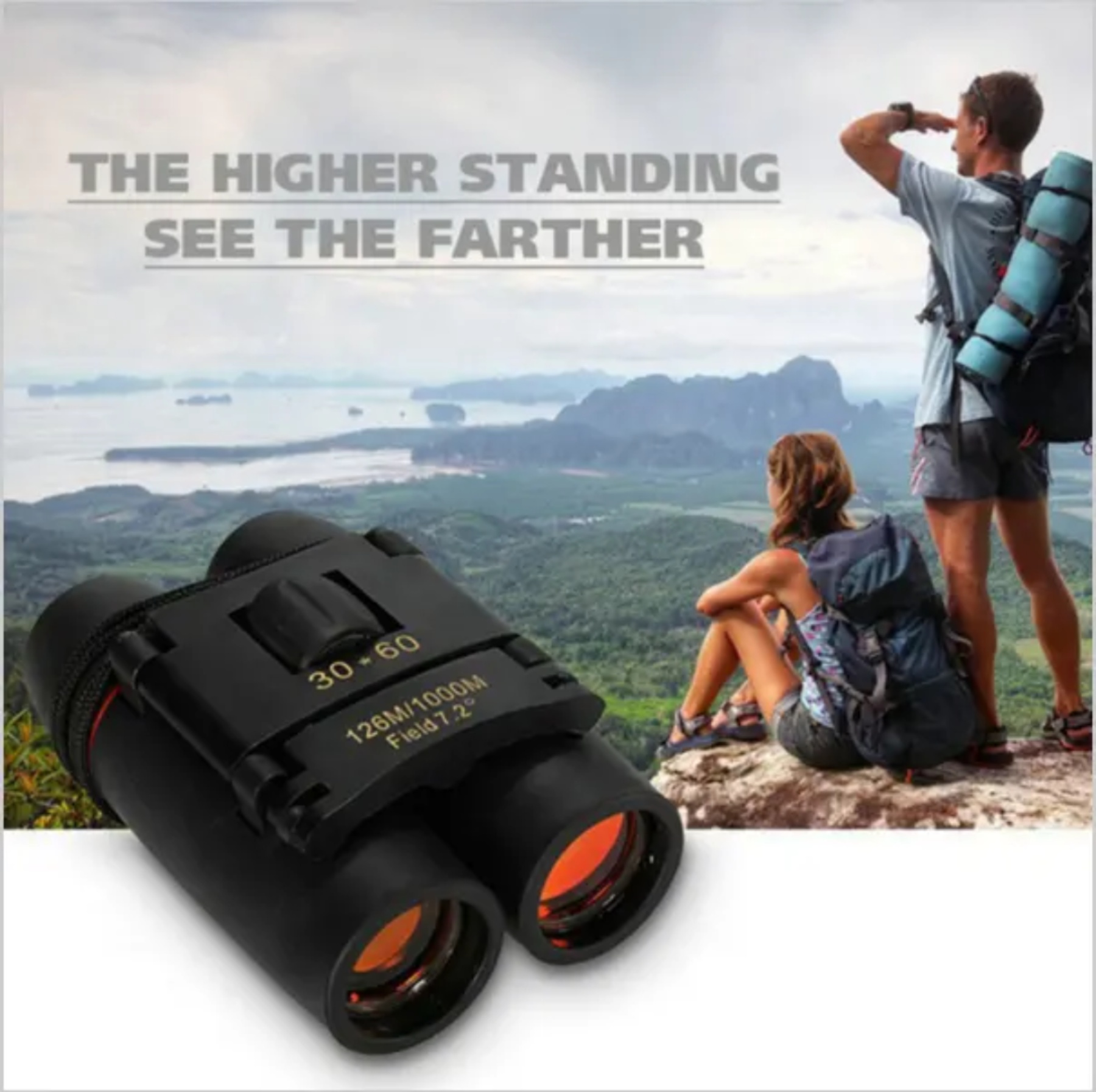 30×60 Compact Folding Binoculars - Outdoor Wildlife Watching, Travel, Hunting & Camping Telescope - Ojustore