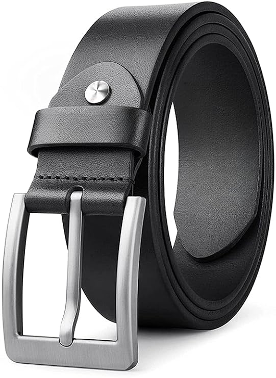 WP CREATURE Formal/Casual Black Color Genuine Leather Belts For Men (Length- 46 inches)