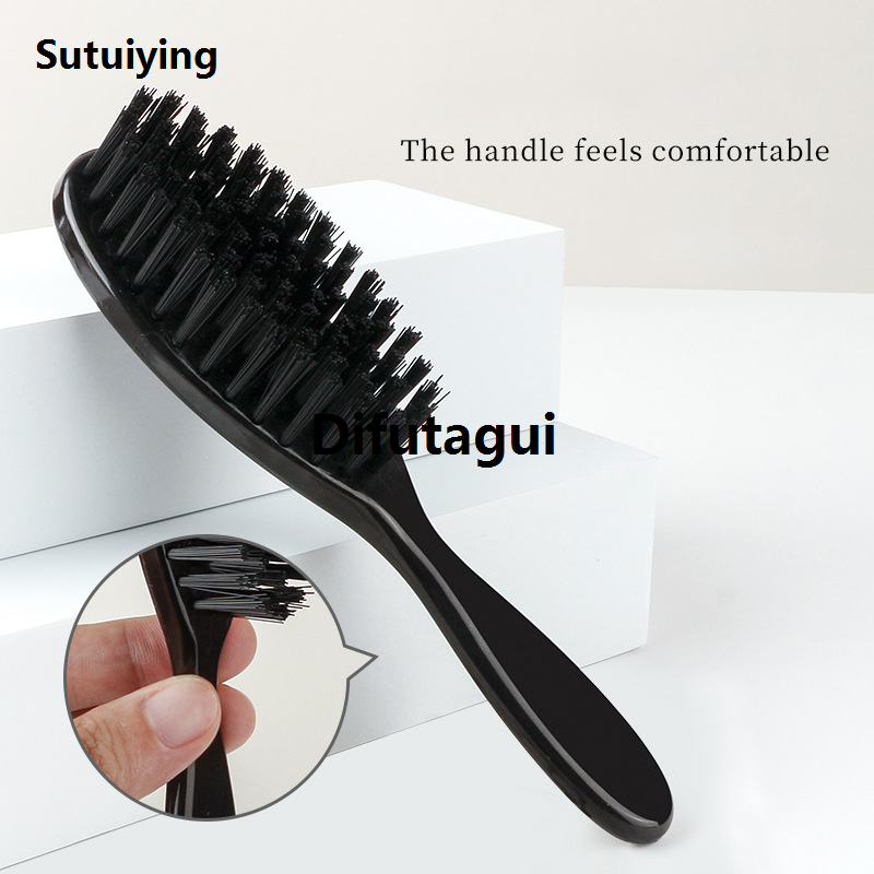 Sutuiying 1Pcs New Black Professional Fade Brush Barber Beard Neck Sweeping 【2025 Version】 Brush Comb Haircut Accessories Cleaning Brush For Men