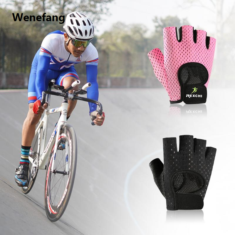 Wenefang Summer Men's Fitness Gloves Gym Weightlifting Yoga Women Breathable Mitten Training Sports Non-slip Half Finger Cycling Gloves