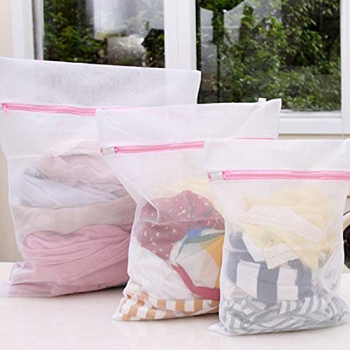 Pack Of 3 Different Sizes Steam Resistance Mesh Laundry Clothes Washing Bag / Delicates and Shoes Machine