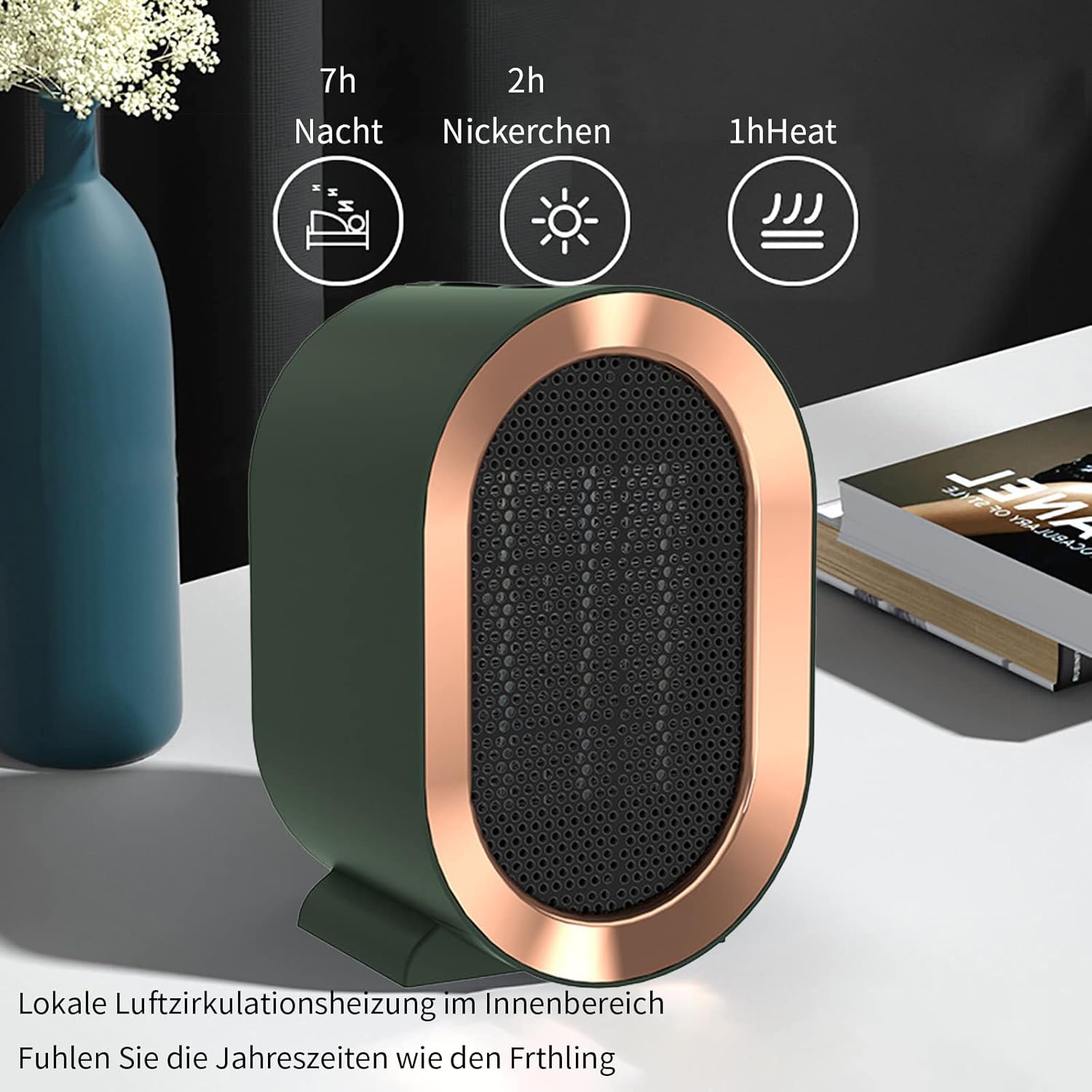 Electric Heater, Fan Heaters for Home Low Energy Silent, Mini Ceramic Heater , Overheating & Tip-Over Protection, Portable Space Heater for Office, Home and Bedroom