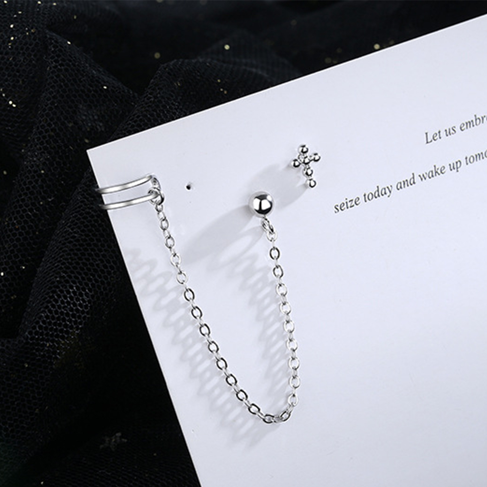 Pendants Fashion Asymmetry Tassel Creative Punk Chain Earrings Earcuff Ear Bone Clips Clip Earrings