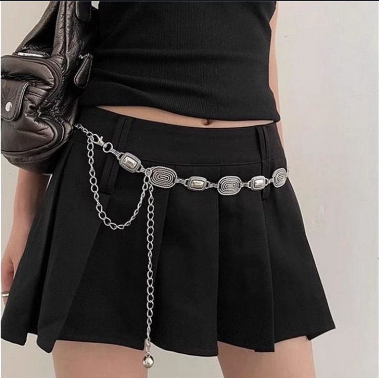 Masala Beads Vintage Metal Buckle Waist Chain For Women's Fashion And Dress Decoration Belt