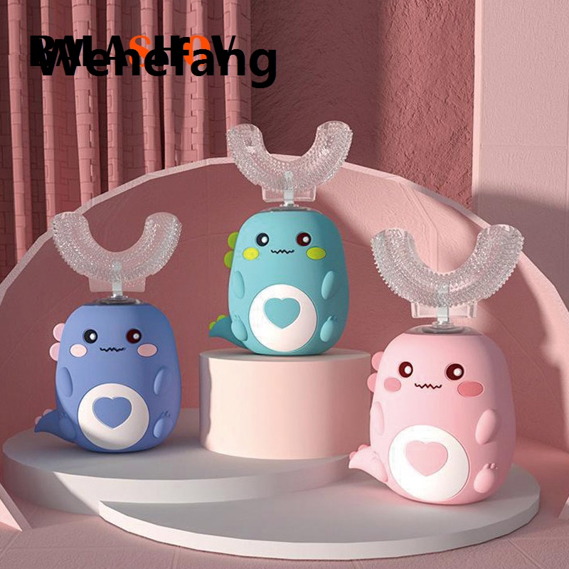 Wenefang Children Sonic Electric Toothbrush Colorful Cartoon For Kids Rechargeable Soft Fur Automatic Waterproof With Replacement Heads