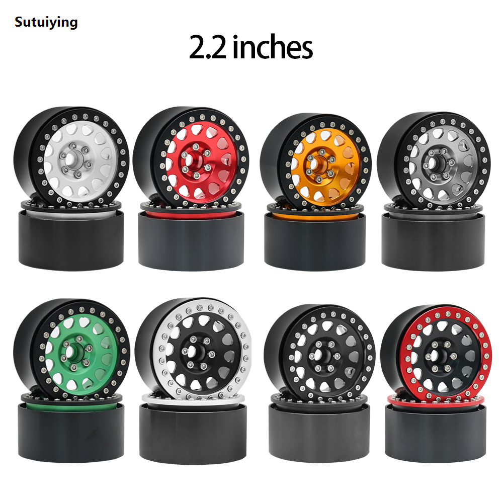 Sutuiying 1/10 RC Crawler CNC Aluminum Alloy 2.2| Beadlock Wheels Rim Luxury for TRX4 TRX6 D90 Axial SCX10 Wraith Capra 1.9 RGT EX86100
