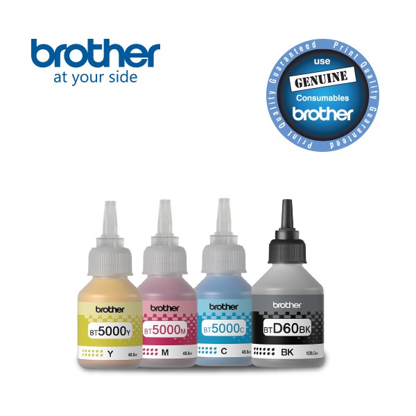 Brother Genuine Ink Set BT-D60BK, BT-5000C, BT-5000M, BT-5000Y