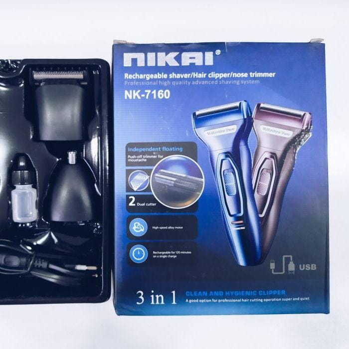 NIKAI 3in 1 Multifunctional Rechargable Professional Shaver/Hair Clipper/Nose Trimmer