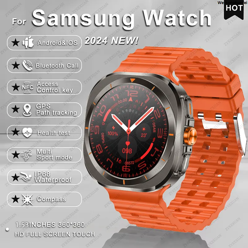 WeihonghunfeiFor Samsung Galaxy Watch 7 Ultra New GPS Track Smart Watch Men AMOLED Always Display Clock BT Talk NFC Sport Smartwatches Women Special