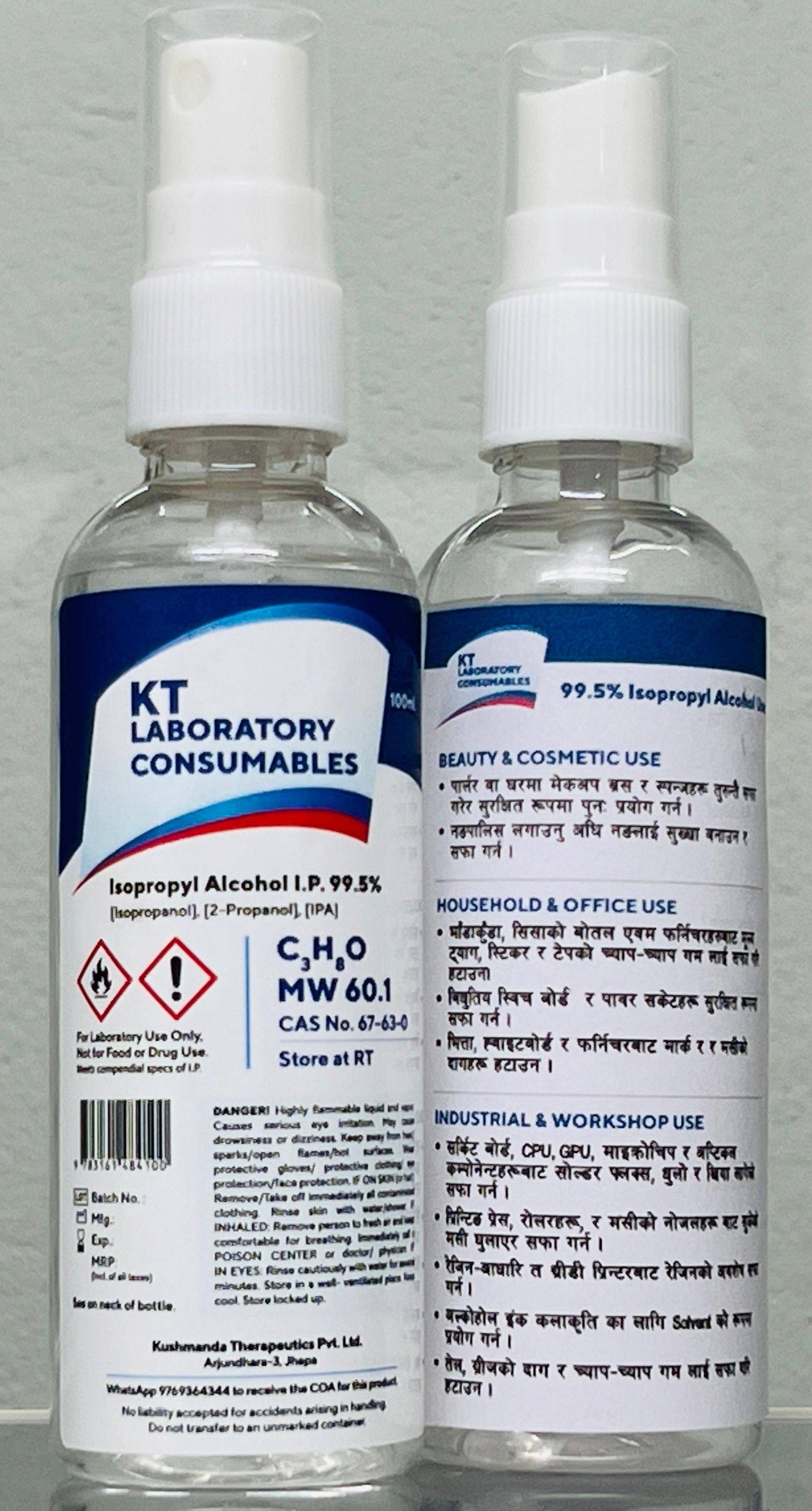 Isopropyl Alcohol | Cleaning Alcohol | 99.5% | 100 ml. Mist
