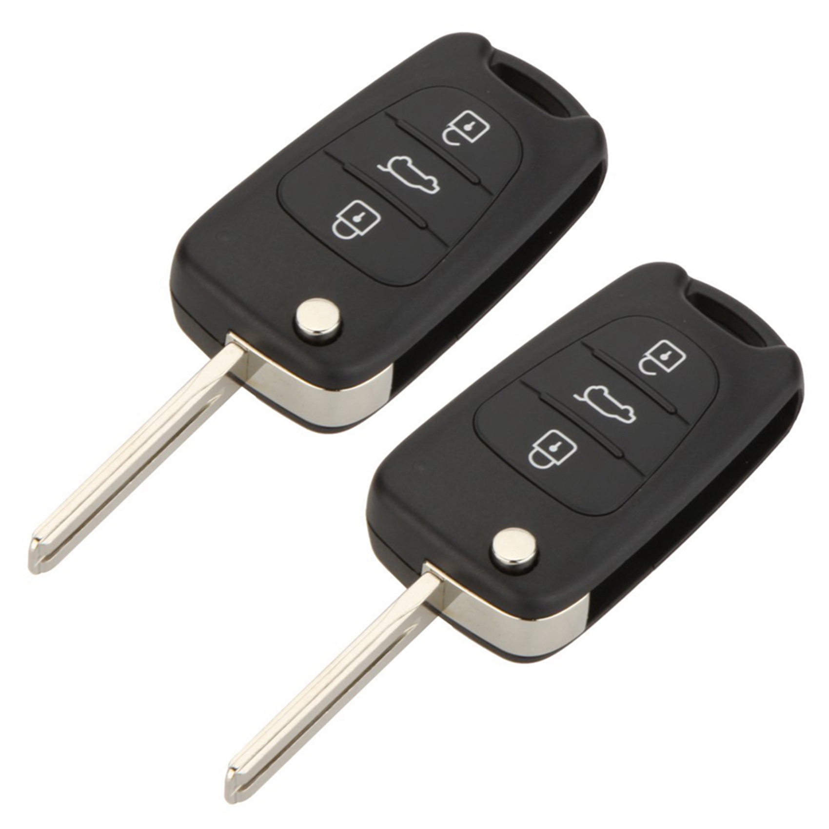 FORIDE 2X Replacement 3 Button Keyless Entry Remote Control Folding Flip Car Key Fob Shell Compatible with I20 I30