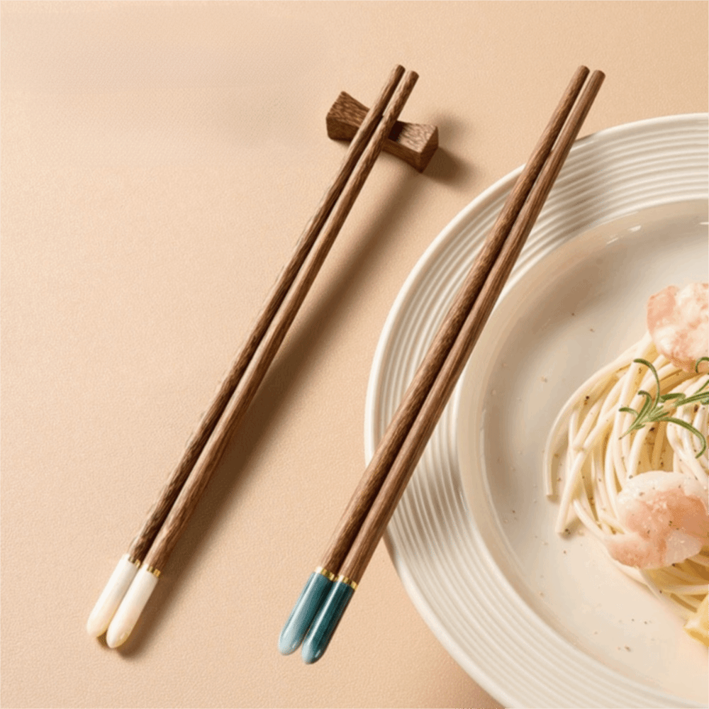 5 Pair Vintage Head Wooden Chopsticks Set Wax Free Household Sushi Sticks Comfortable To Hold Serving Chopsticks Souvenirs