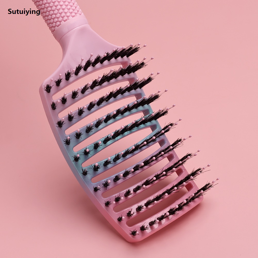 Sutuiying Quality Household Barber Hair Brush Girls Hair Scalp Massage Comb New Women Wet Curly Hair Brush For Salon Hairdressing Styling
