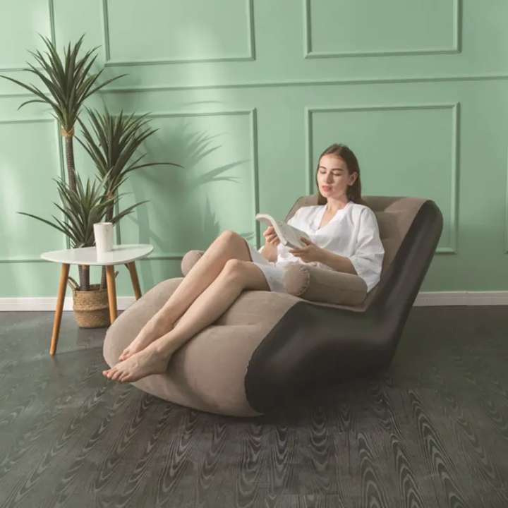 Inflatable Folding Lazy Sofa Lounge Chair Thickened Durable Folds Suitable For Indoor And Outdoor Use